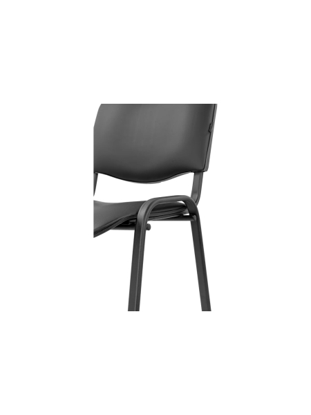 Стул офисный кожзам черный, черные ножки Gigant GCH-01 (BL)