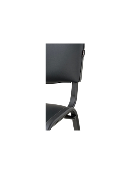 Стул офисный кожзам черный, черные ножки Gigant GCH-01 (BL)