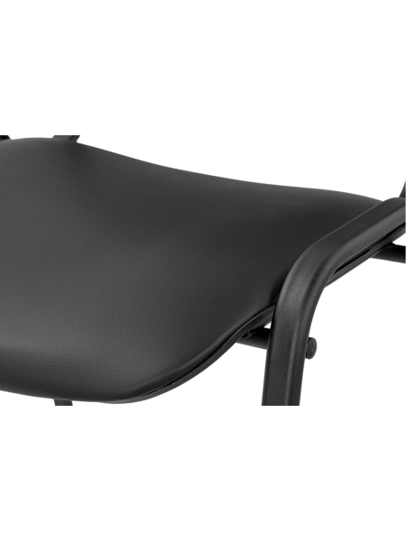 Стул офисный кожзам черный, черные ножки Gigant GCH-01 (BL)