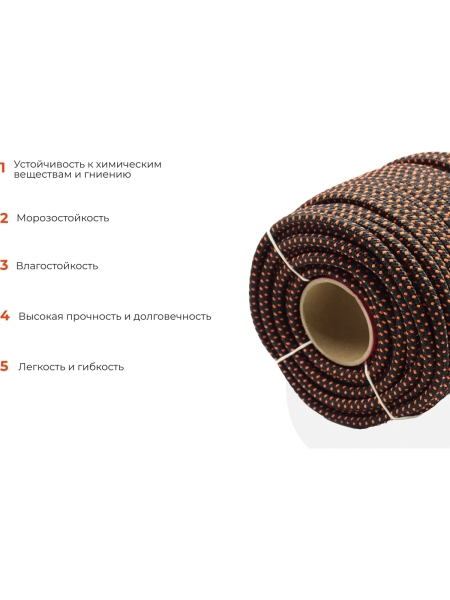 Плетеная веревка Gigant п/п, 24 пряди, 10 мм х 50 м HRS-11