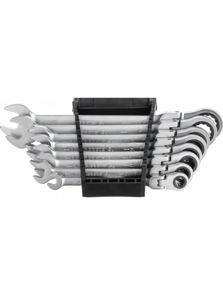 Набор комбинированных шарнирных ключей с трещоткой Gigant 8 шт, Сталь Cr-V, 8-19мм, GCWSMH 8