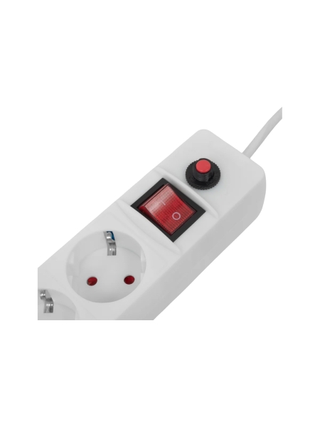 Сетевой фильтр Gigant с заземлением белый ПВС 3x0.75мм2, 5 розеток, 10м 80111