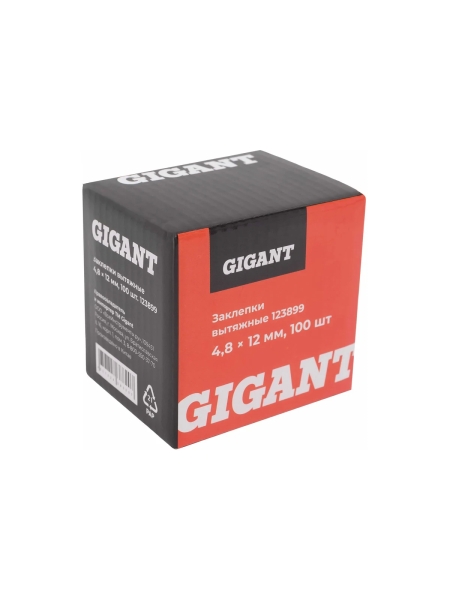 Заклепки вытяжные 4,8x12 100 шт. цинк Gigant 123899