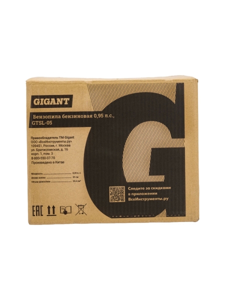 Бензопила 0,95 л.с., 10 дюймов, Gigant GTSL-05