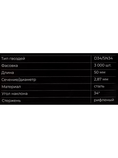 Реечный гвоздь по дереву 2,87x50 рифлёный, 3000шт. Gigant GGR-50-28RZ/3000