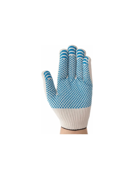 Трикотажные перчатки Gigant люкс с ПВХ-покрытием, 10 класс, белые, размер 9 GGC-14