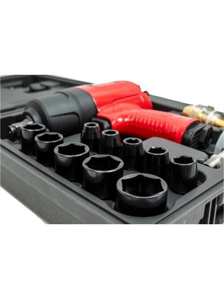 Ударный пневмогайковерт (880 Нм; 1/2"; кейс) Gigant Professional PW 880RKS + набор головок