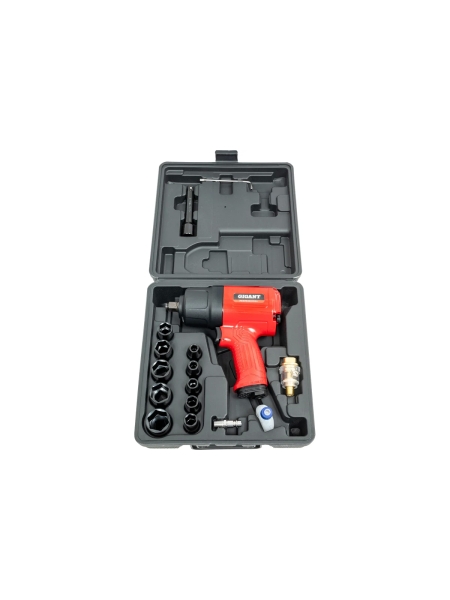 Ударный пневмогайковерт (880 Нм; 1/2"; кейс) Gigant Professional PW 880RKS + набор головок