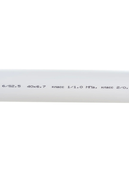 Труба Gigant PP-R белая, армированная стекловолокном SDR 6 (PN25) 40x6.7 мм, 2 м GSG-10