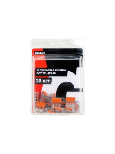 Трехпроводная клемма Gigant 20 шт/уп 0,08-2,5(4)мм² GCT-221-413-20