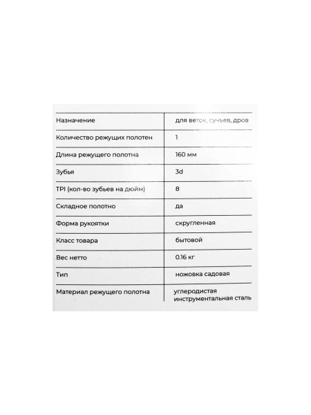 Складная ножовка - походная пила Gigant 160мм GFH-160
