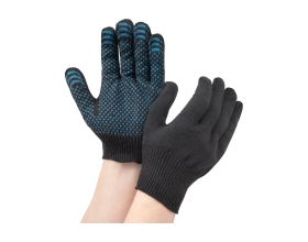 Трикотажные перчатки Gigant с ПВХ-покрытием точка, 10 класс, размер 10, черные GGC-11