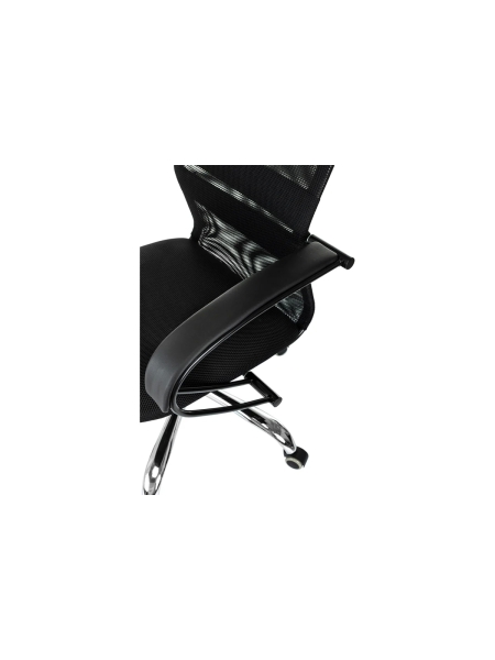 Компьютерное офисное кресло Gigant черное ткань, сетка, с подлокотниками, хром, 120 кг GCH-12