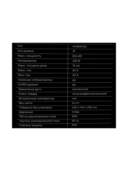 Инвертор плазменной резки Gigant GCUT-50