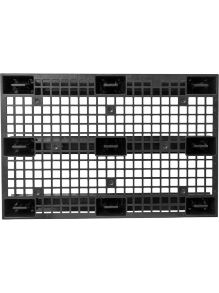Паллет Gigant 1200x800x150 перфорированный на полозьях чёрный 34226