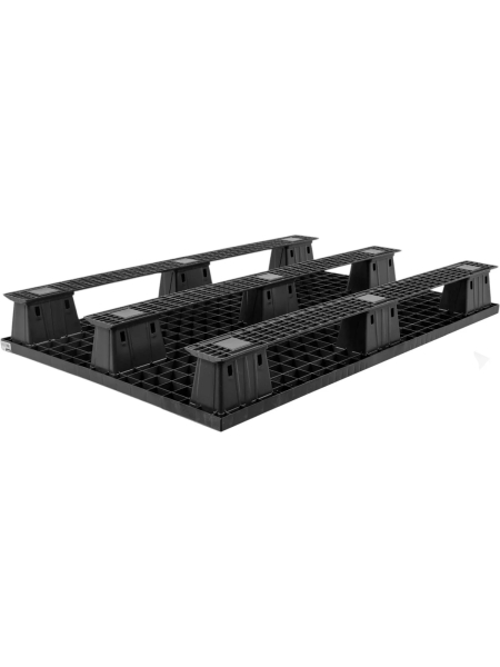 Паллет Gigant 1200x800x150 перфорированный на полозьях чёрный 34226