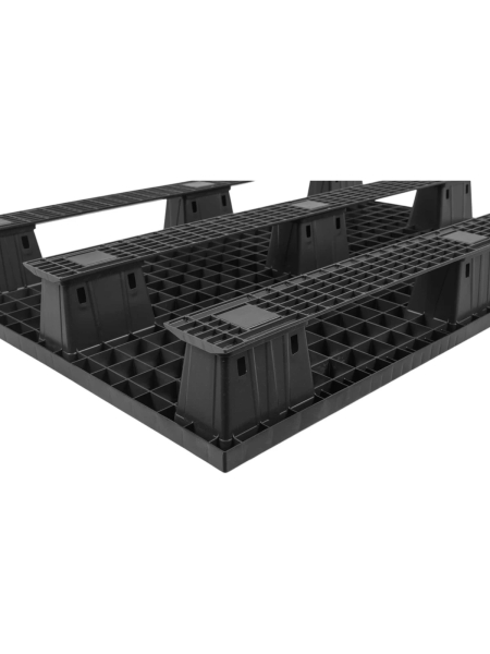 Паллет Gigant 1200x800x150 перфорированный на полозьях чёрный 34226