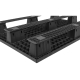 Паллет Gigant 1200x800x150 перфорированный на полозьях чёрный 34226