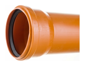 Труба для наружной канализации Gigant Д110, L=3 м, рыжая, толщина стенки 3.4 мм, класс жесткости SN 4 GSG-29