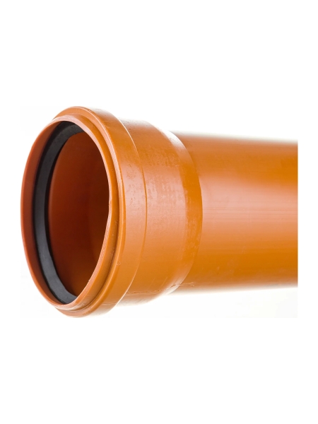 Труба для наружной канализации Gigant Д110, L=3 м, рыжая, толщина стенки 3.4 мм, класс жесткости SN 4 GSG-29
