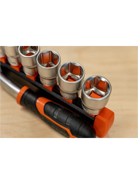 Набор торцевых головок с трещоткой Gigant 1/2", 11 предметов, 56 зубьев, размеры 10-22мм, GAS 11