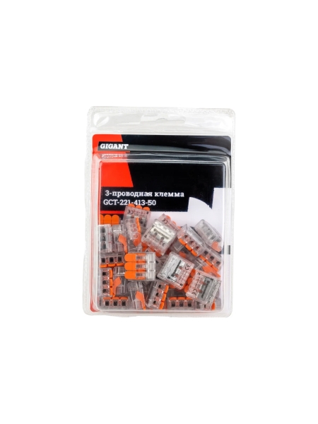 Трехпроводная клемма Gigant 50 шт/уп 0,08-2,5(4)мм² GCT-221-413-50