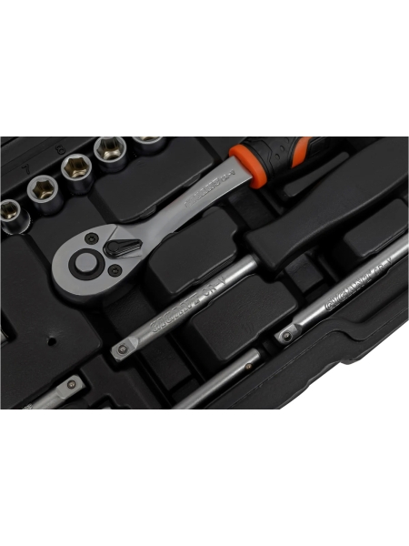 Набор 6-ти гранных головок с трещеткой 1/4" 19 пр. Gigant, Min размер головки-4мм, Max размер головки-14мм, GAS19