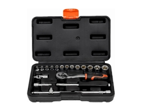 Набор 6-ти гранных головок с трещеткой 1/4" 19 пр. Gigant, Min размер головки-4мм, Max размер головки-14мм, GAS19