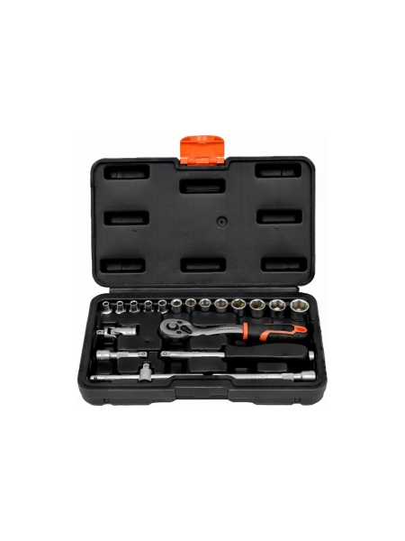 Набор 6-ти гранных головок с трещеткой 1/4" 19 пр. Gigant, Min размер головки-4мм, Max размер головки-14мм, GAS19