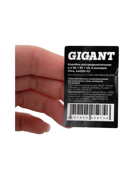 Коробка распределительная Gigant о.п 85х85х40, 6 выходов, 44006-1GI