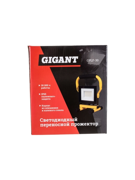 Светодиодный переносной прожектор Gigant IP65 30W 2300Lm 6400K GPLF-30