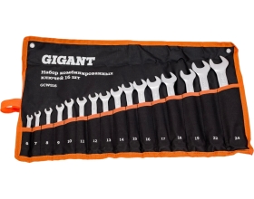 Набор комбинированных ключей 16 шт. Gigant, Сталь Cr-V, 6-24мм, GCWS16