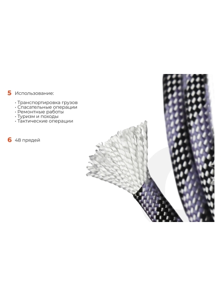 Страховочная высокопрочная веревка Gigant 48 прядей, 11ммх100м HRS-04