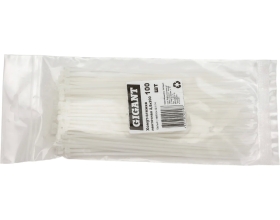 Нейлоновая хомут-стяжка Gigant 2,5х200 белый, 100 шт G/1/14
