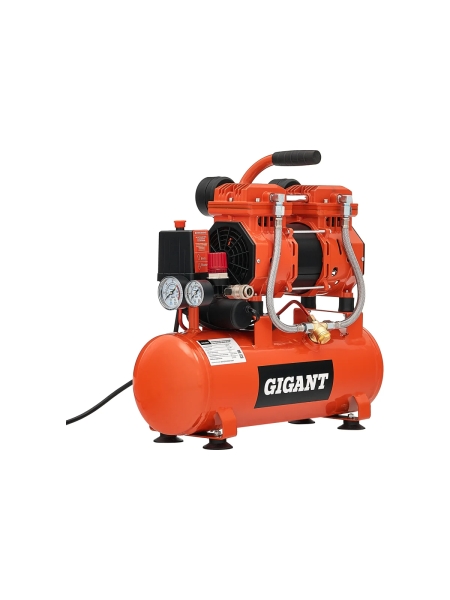 Безмасляный малошумный компрессор (9 л; 8 бар; 195 л/мин) Gigant GSWK-9/1400
