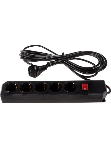 Сетевой фильтр Gigant с заземлением ПВС 3x0,75 5 гнезд 5м 80097