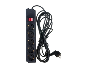 Сетевой фильтр Gigant с заземлением ПВС 3x0,75 5 гнезд 5м 80097