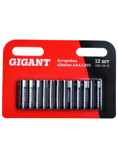 Батарейка Gigant Alkaline ААА/LR03 блистер 12 шт. GBA-3A-12