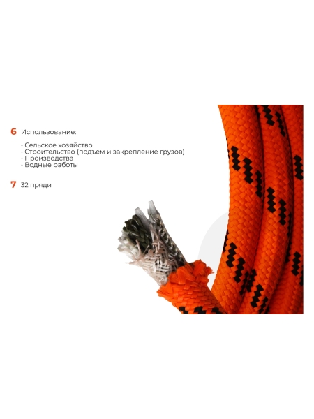 Плетеная веревка Gigant п/п, 32 пряди, 16мм х 100м HRS-06