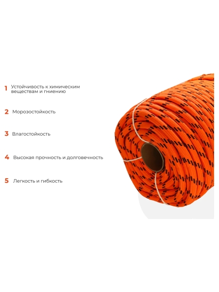 Плетеная веревка Gigant п/п, 32 пряди, 16мм х 100м HRS-06