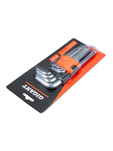 Набор шестигранных ключей с шаром 10 шт Gigant, размеры1,5-10мм, grf-123