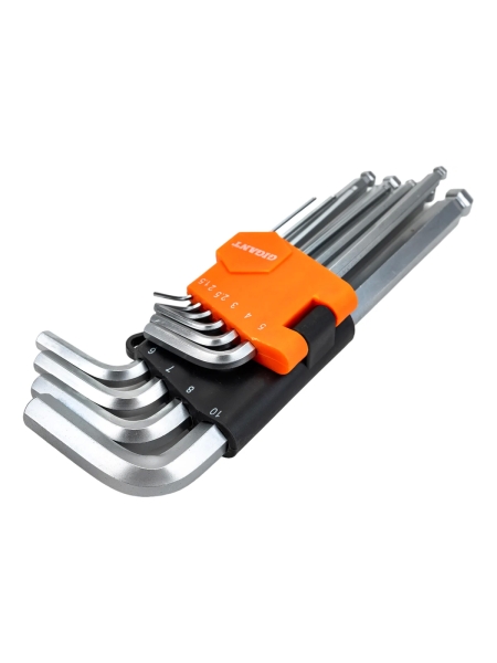 Набор шестигранных ключей с шаром 10 шт Gigant, размеры1,5-10мм, grf-123