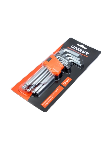 Набор шестигранных ключей с шаром 10 шт Gigant, размеры1,5-10мм, grf-123
