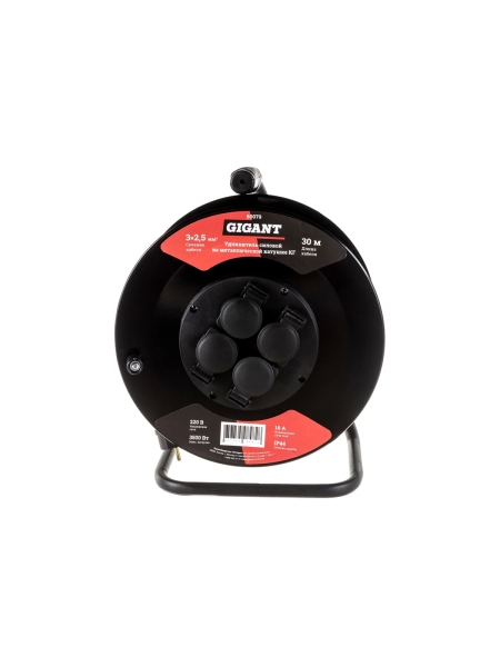 Силовой удлинитель Gigant на металлической катушке КГ 3x2,5 30 м 80079