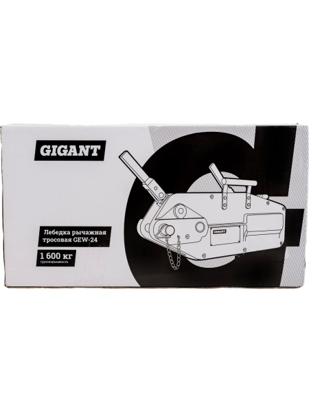 Рычажная тросовая лебедка Gigant 1,6 т, L=20м GEW-24, Диаметр троса 11мм, МТМ 1600