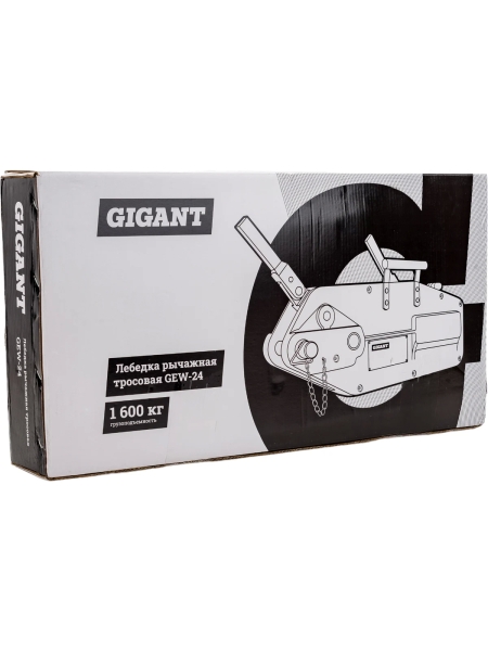 Рычажная тросовая лебедка Gigant 1,6 т, L=20м GEW-24, Диаметр троса 11мм, МТМ 1600