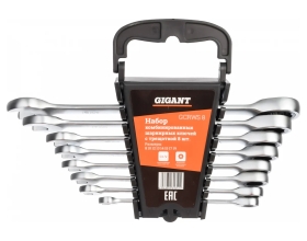 Набор комбинированных трещоточных ключей Gigant 8 шт, Сталь Cr-V, 8-19мм, GCRWS 8