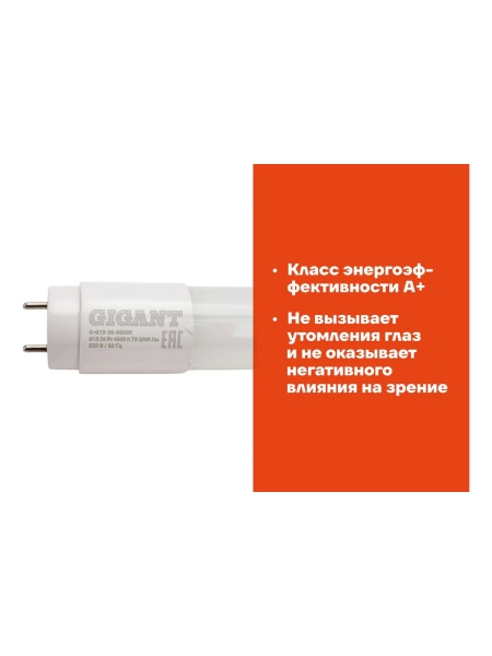 Светодиодная лампа Gigant G13 9Вт 4000К T8 700Лм G-G13-9-4000K