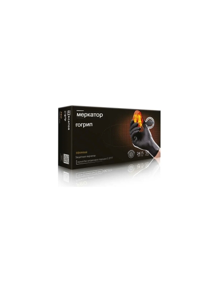 Профессиональные нитриловые перчатки gogrip, черные, размер XL, 25 пар RP30023005_0001