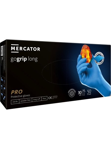 Профессиональные нитриловые перчатки gogrip синие, удлинненные 300 мм, размер XXL, 25 пар. RP30031006_0001